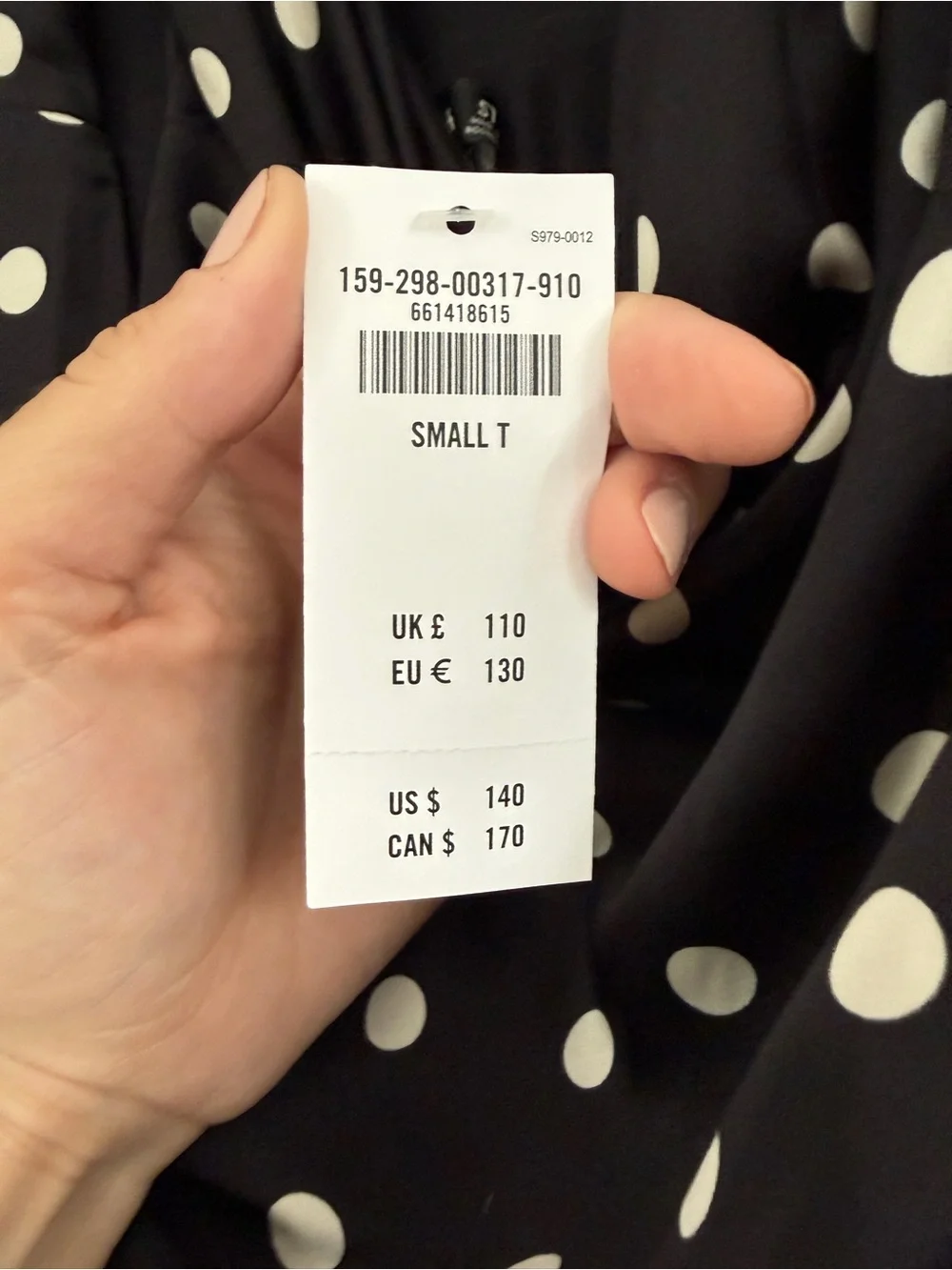 Abercrombie & Fitch Black and White Polka Dot Cowl Neck Maxi Dress